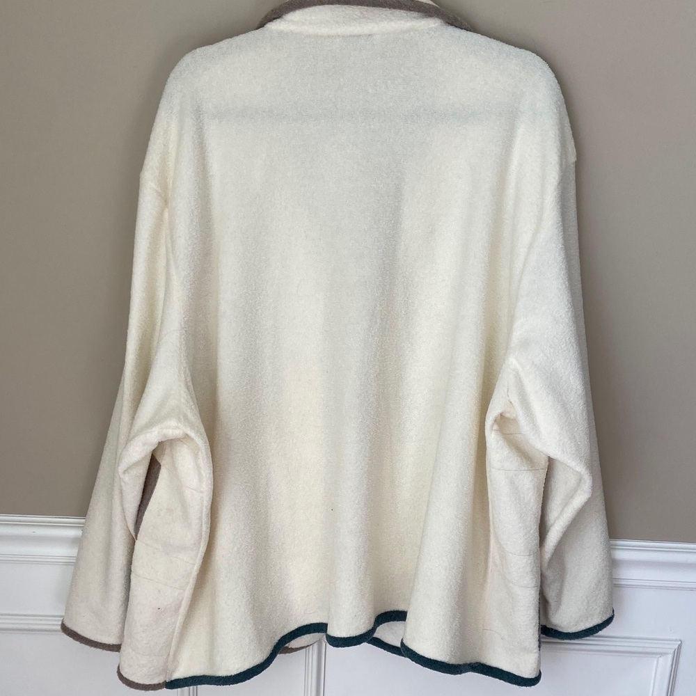 Vintage Teddi Women's Patchwork Teddy Jacket - Cream and Teal- 3X - Picture 5 of 8